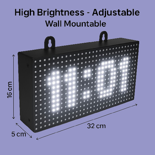 P10 LED Digital Wall Clock, 32x16 cm Display, Metal Frame, Mobile Control Display - Image 6